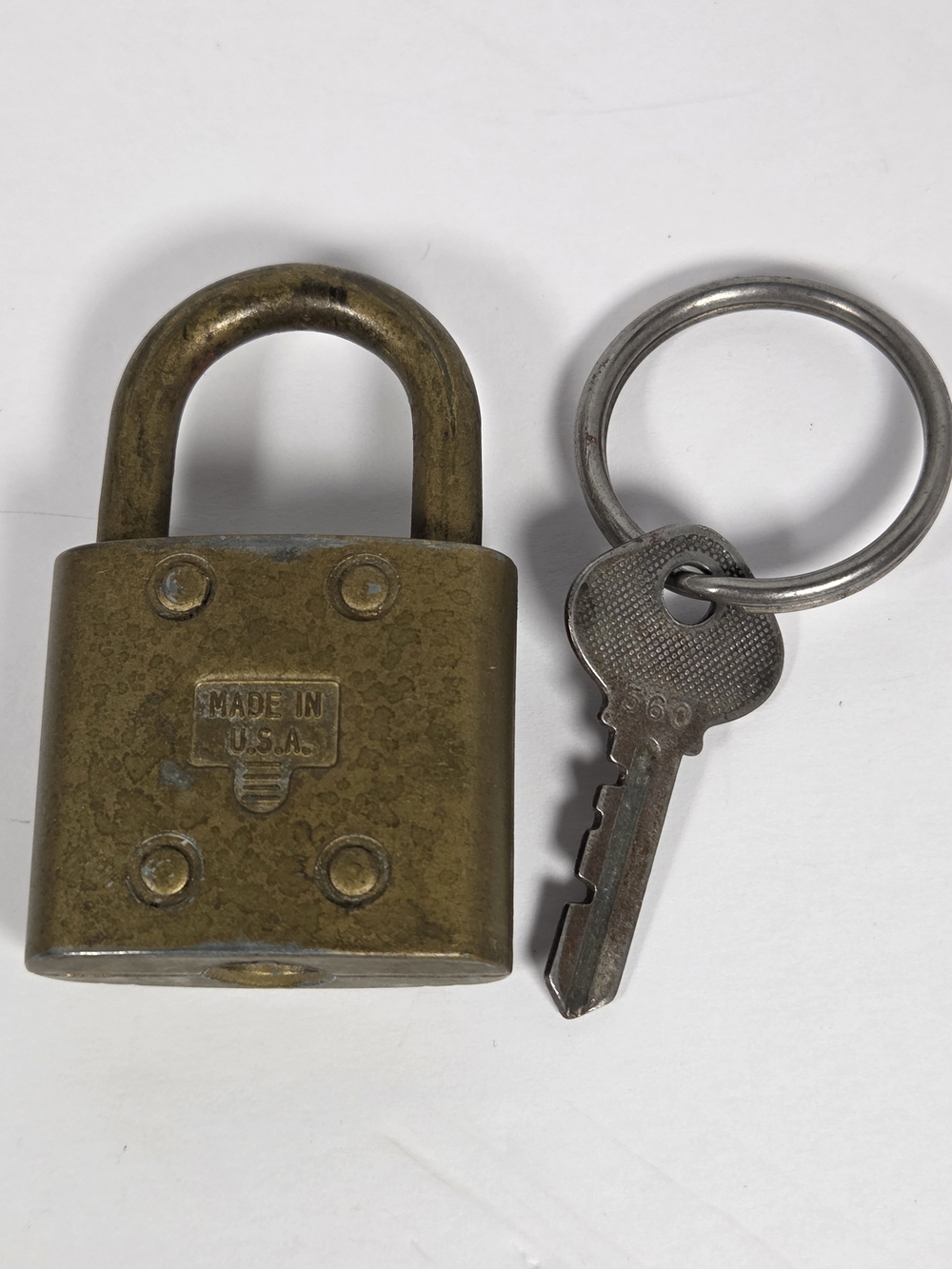 Slaymaker Brass Rustless Padlock with Key - Picture 2 of 5